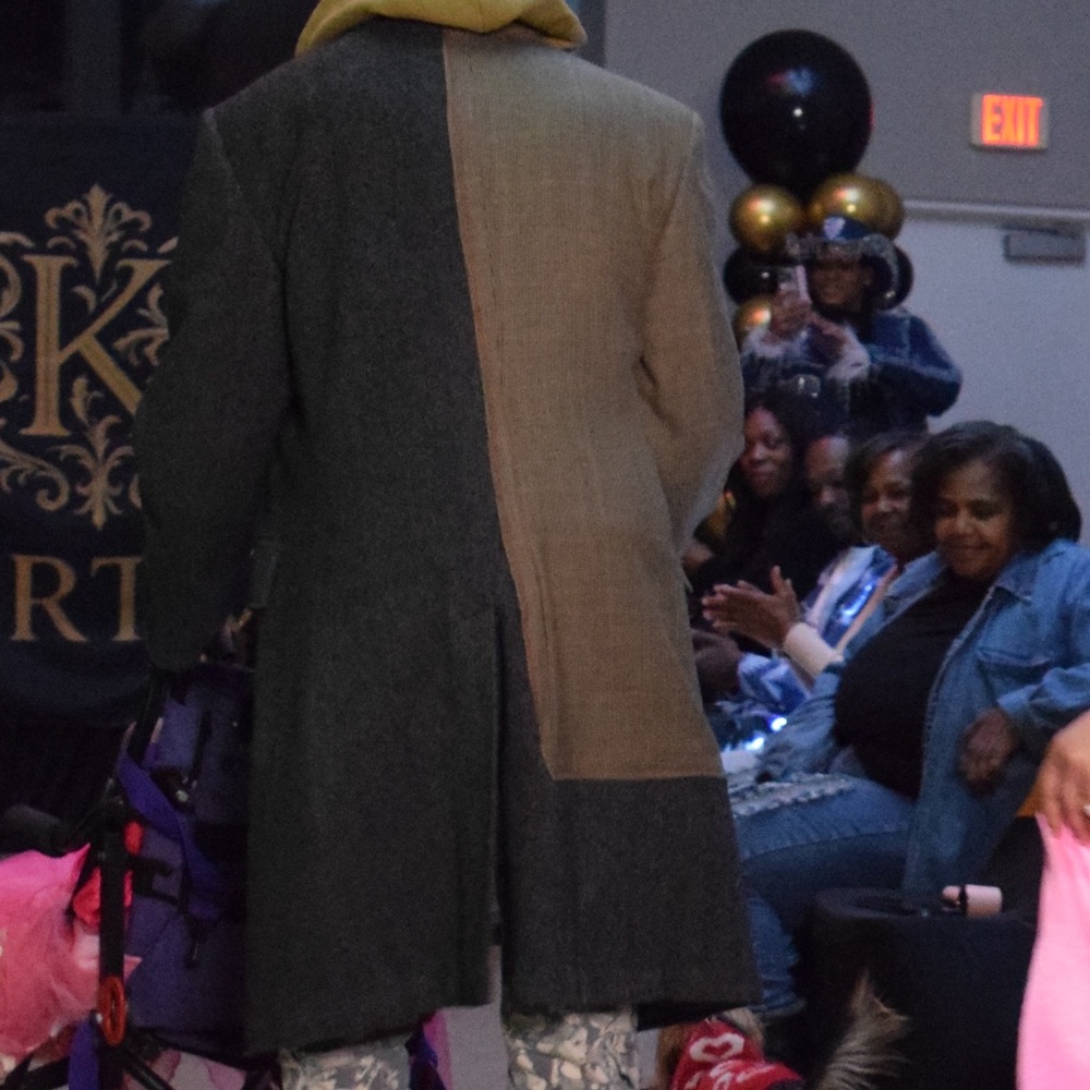 Two-Tone Gray and Brown Pea Coat